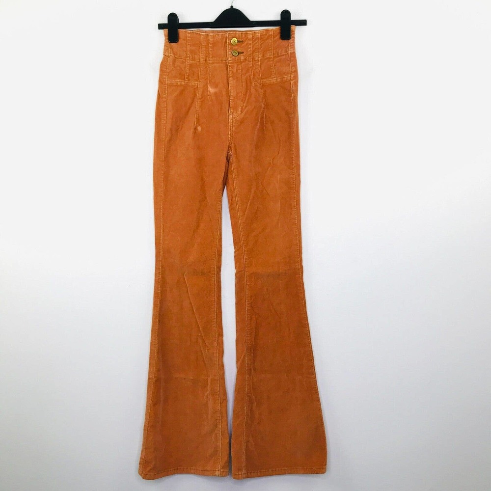 Free People Orange Flare Pants
